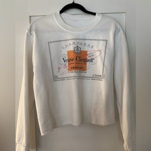 Botique veuve crewneck crop sweatshirt